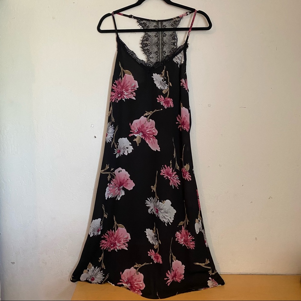 Band of Gypsies floral slip maxi dress size small Lace Racerback Dark Florals